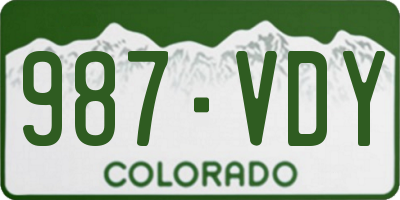 CO license plate 987VDY
