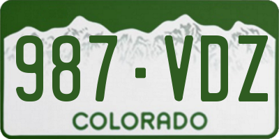 CO license plate 987VDZ