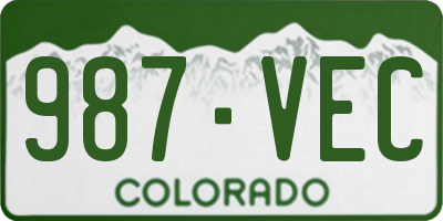 CO license plate 987VEC
