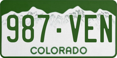 CO license plate 987VEN
