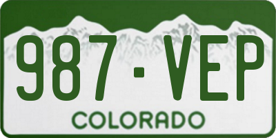 CO license plate 987VEP