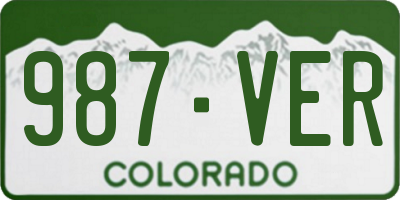 CO license plate 987VER