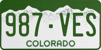 CO license plate 987VES