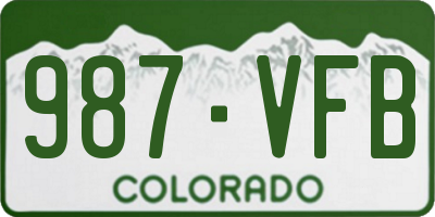 CO license plate 987VFB