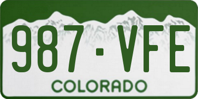CO license plate 987VFE