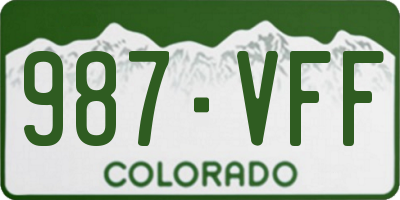 CO license plate 987VFF