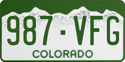 CO license plate 987VFG