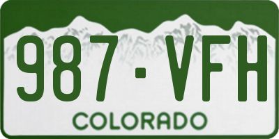 CO license plate 987VFH