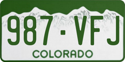 CO license plate 987VFJ