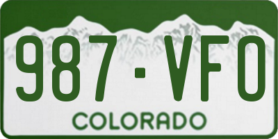 CO license plate 987VFO