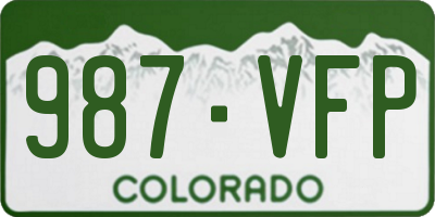 CO license plate 987VFP