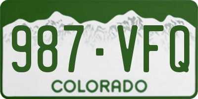 CO license plate 987VFQ