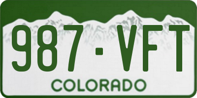 CO license plate 987VFT