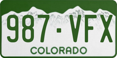CO license plate 987VFX
