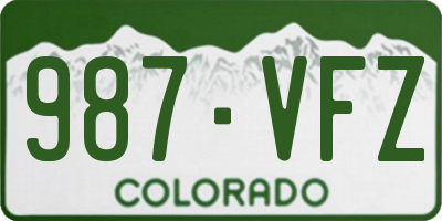 CO license plate 987VFZ