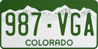 CO license plate 987VGA