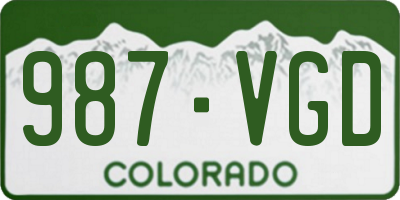 CO license plate 987VGD
