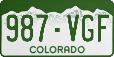 CO license plate 987VGF