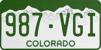 CO license plate 987VGI