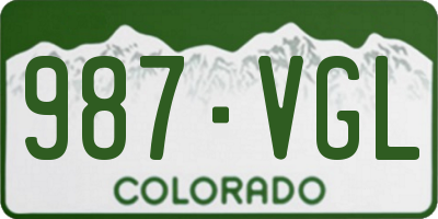 CO license plate 987VGL