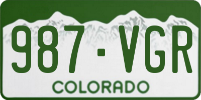 CO license plate 987VGR