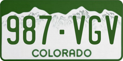 CO license plate 987VGV