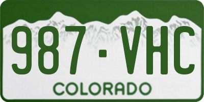 CO license plate 987VHC