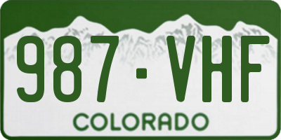 CO license plate 987VHF