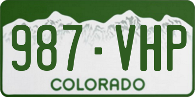 CO license plate 987VHP