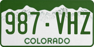 CO license plate 987VHZ