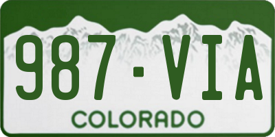 CO license plate 987VIA