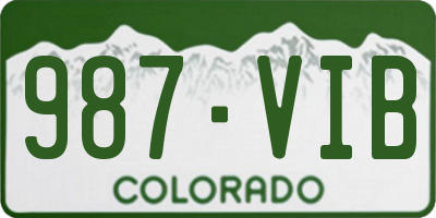 CO license plate 987VIB