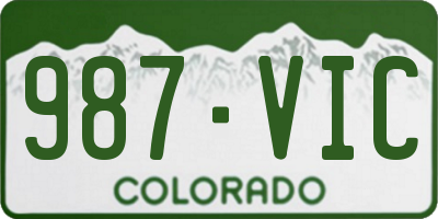 CO license plate 987VIC