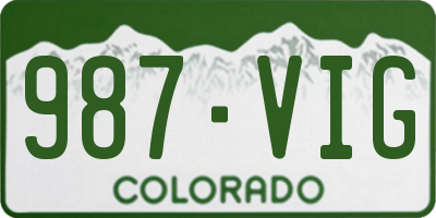 CO license plate 987VIG
