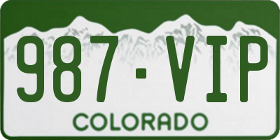 CO license plate 987VIP