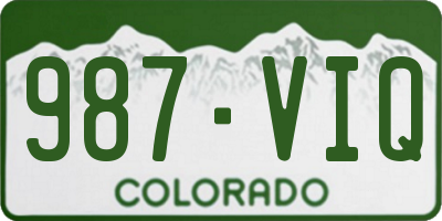 CO license plate 987VIQ