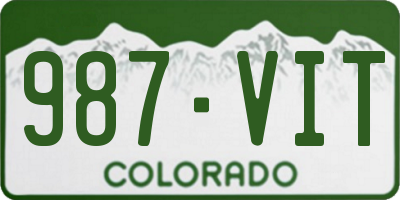 CO license plate 987VIT