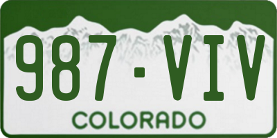 CO license plate 987VIV