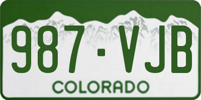 CO license plate 987VJB