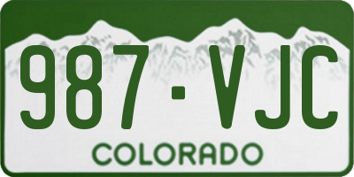 CO license plate 987VJC