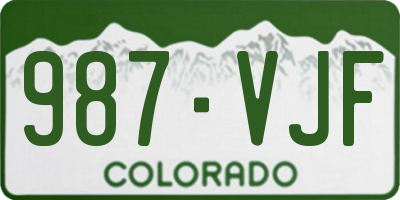 CO license plate 987VJF