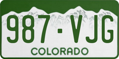 CO license plate 987VJG