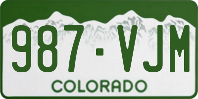 CO license plate 987VJM