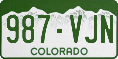 CO license plate 987VJN