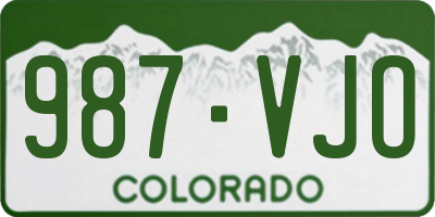 CO license plate 987VJO