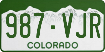 CO license plate 987VJR