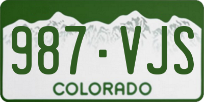 CO license plate 987VJS