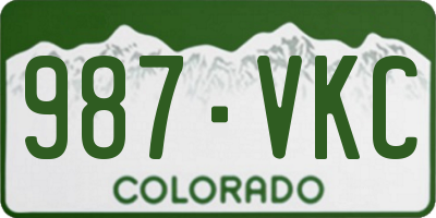 CO license plate 987VKC