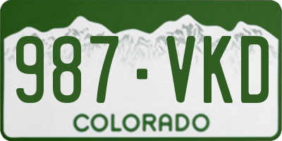 CO license plate 987VKD