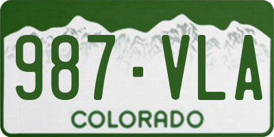 CO license plate 987VLA